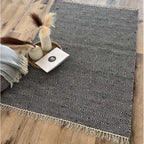 Rolf Wool Rug (180 x 120 cm) - Black 80% Wool 20% Cotton