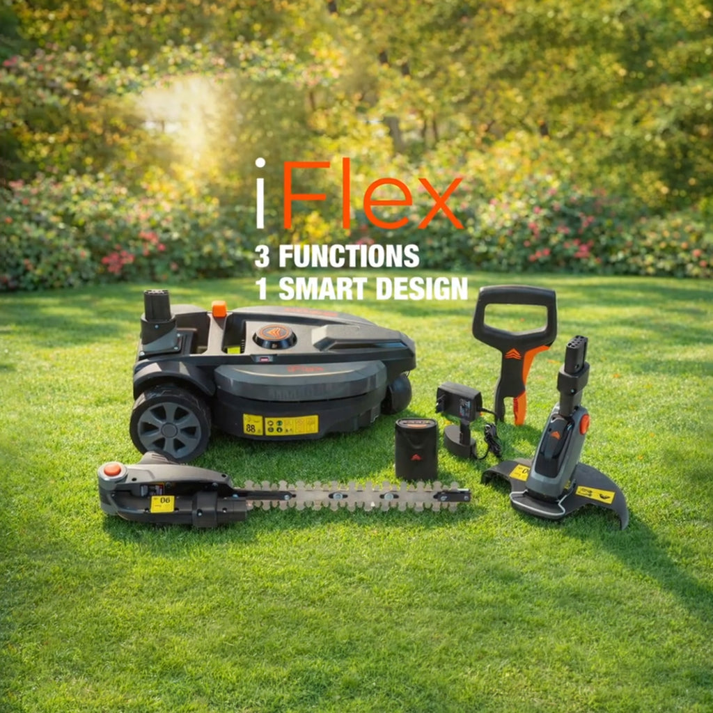 Iflex 3in1 Garden tool (Cordless Lawnmower with Mulching Blade and Grass Trimmer)