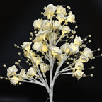 Illuminated Warm Glow Led Tree With Faux Petals and Faux Pearls. (Batteries Not included)