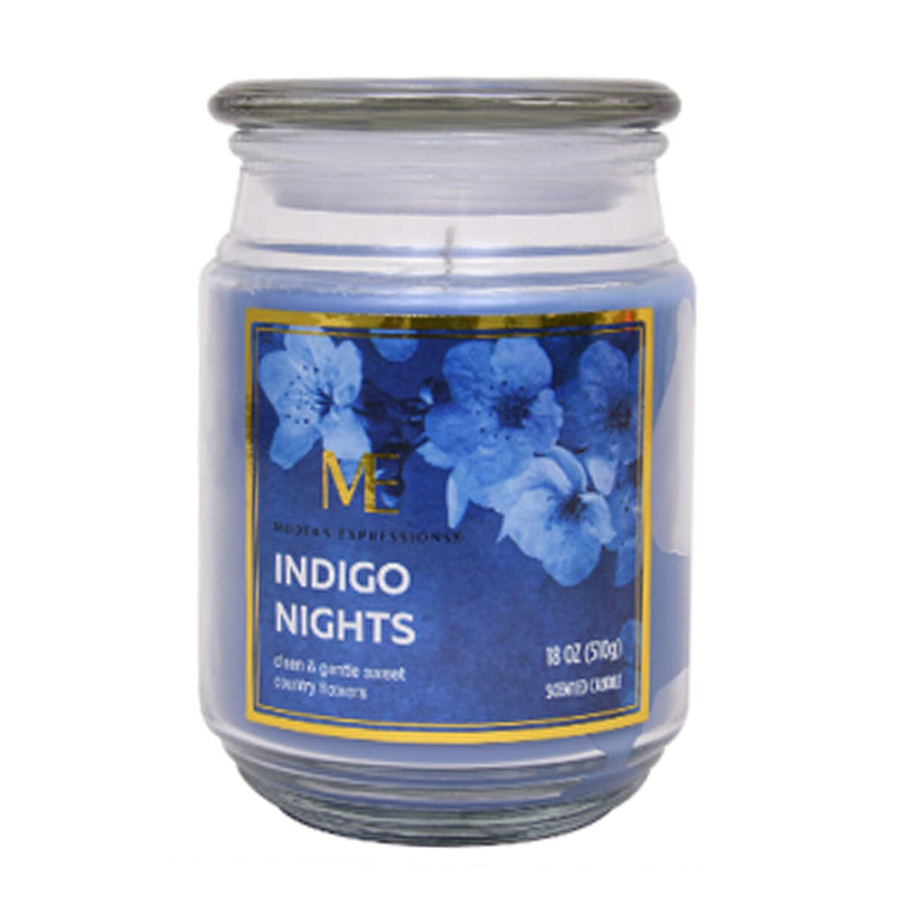 Indigo Nights Scented Candle Jar (18oz) - Blue