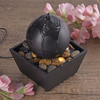 Round Ball Shape Mini Indoor Fountain with LED Light