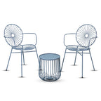 Outdoor Bistro Garden Set in Metal, Chairs and Table (Size 56x53x85 cm) - Aqua