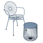 Outdoor Bistro Garden Set in Metal, Chairs and Table (Size 56x53x85 cm) - Aqua