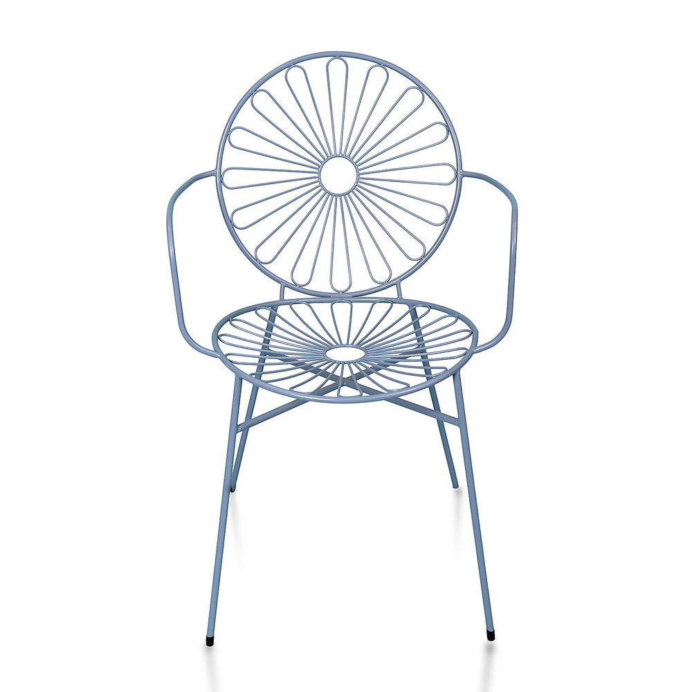 Outdoor Bistro Garden Set in Metal, Chairs and Table (Size 56x53x85 cm) - Aqua