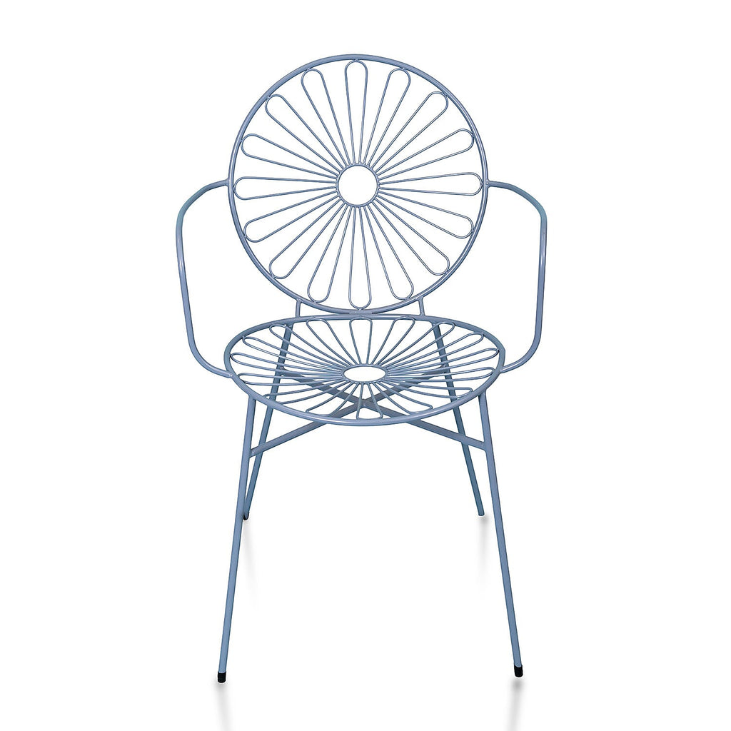 Outdoor Bistro Garden Set in Metal, Chairs and Table (Size 56x53x85 cm) - Aqua