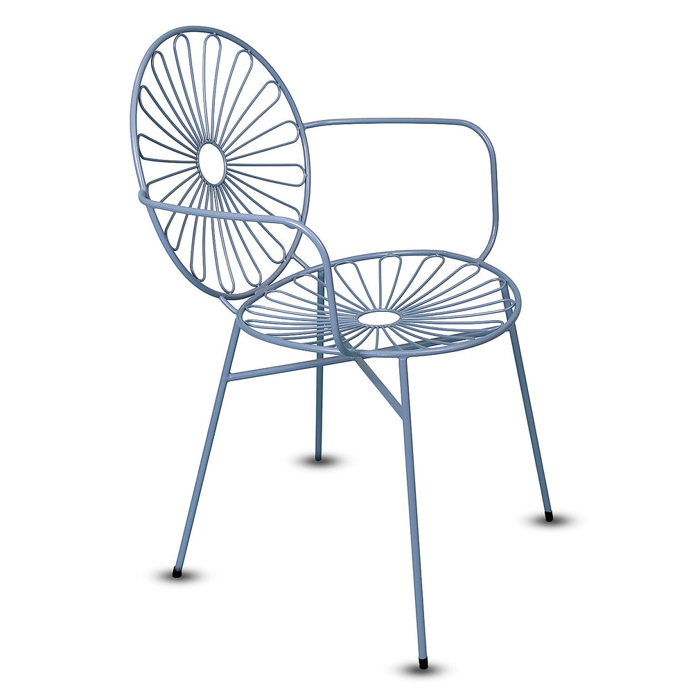Outdoor Bistro Garden Set in Metal, Chairs and Table (Size 56x53x85 cm) - Aqua