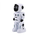 "Intelligent programming robot-white Size- 12*10.5*27.5cm            Material- ABS- electronic components                                         Weight- Battery capacity- 500mAh-3.7V packing- Window