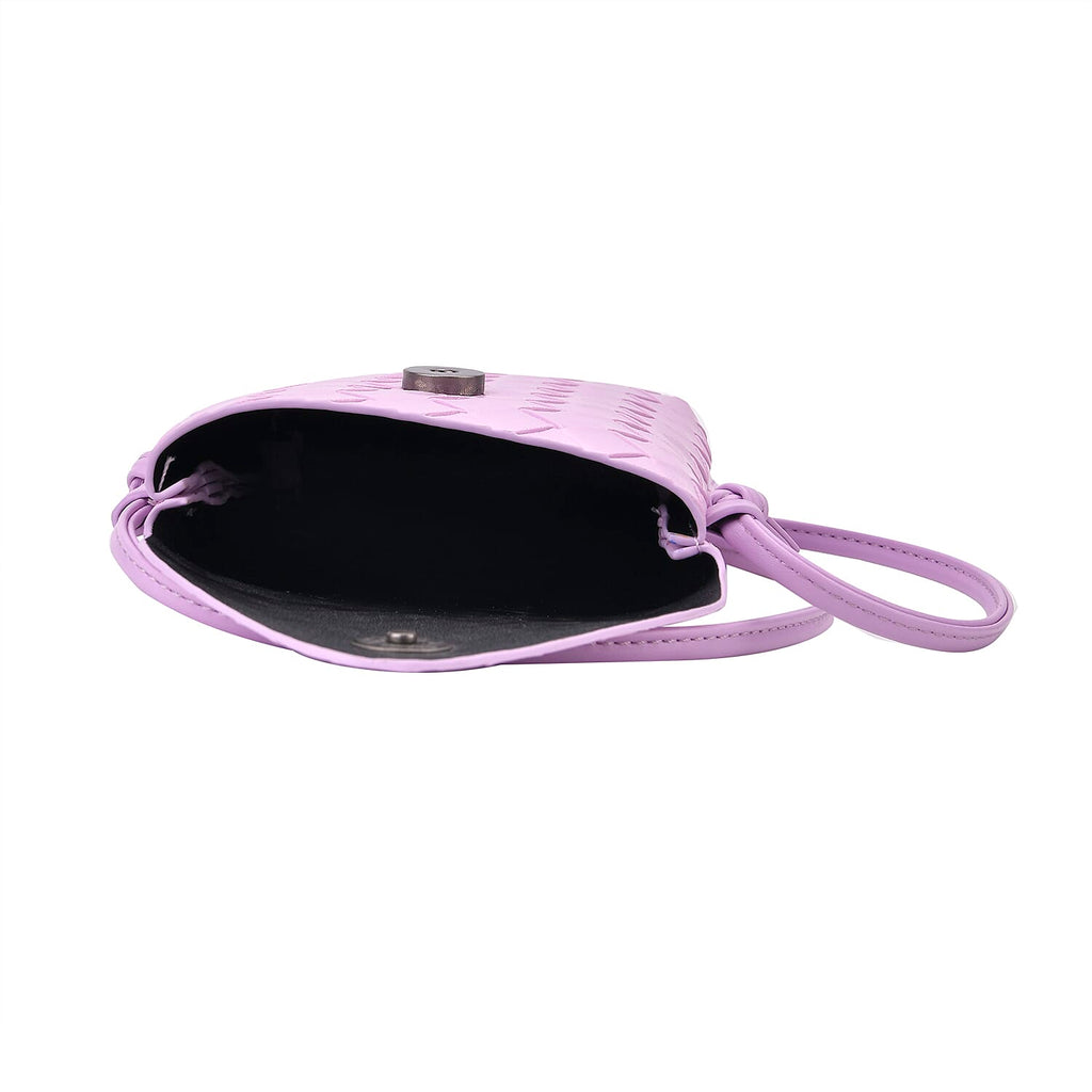 Woven Crossbody Bag - Purple