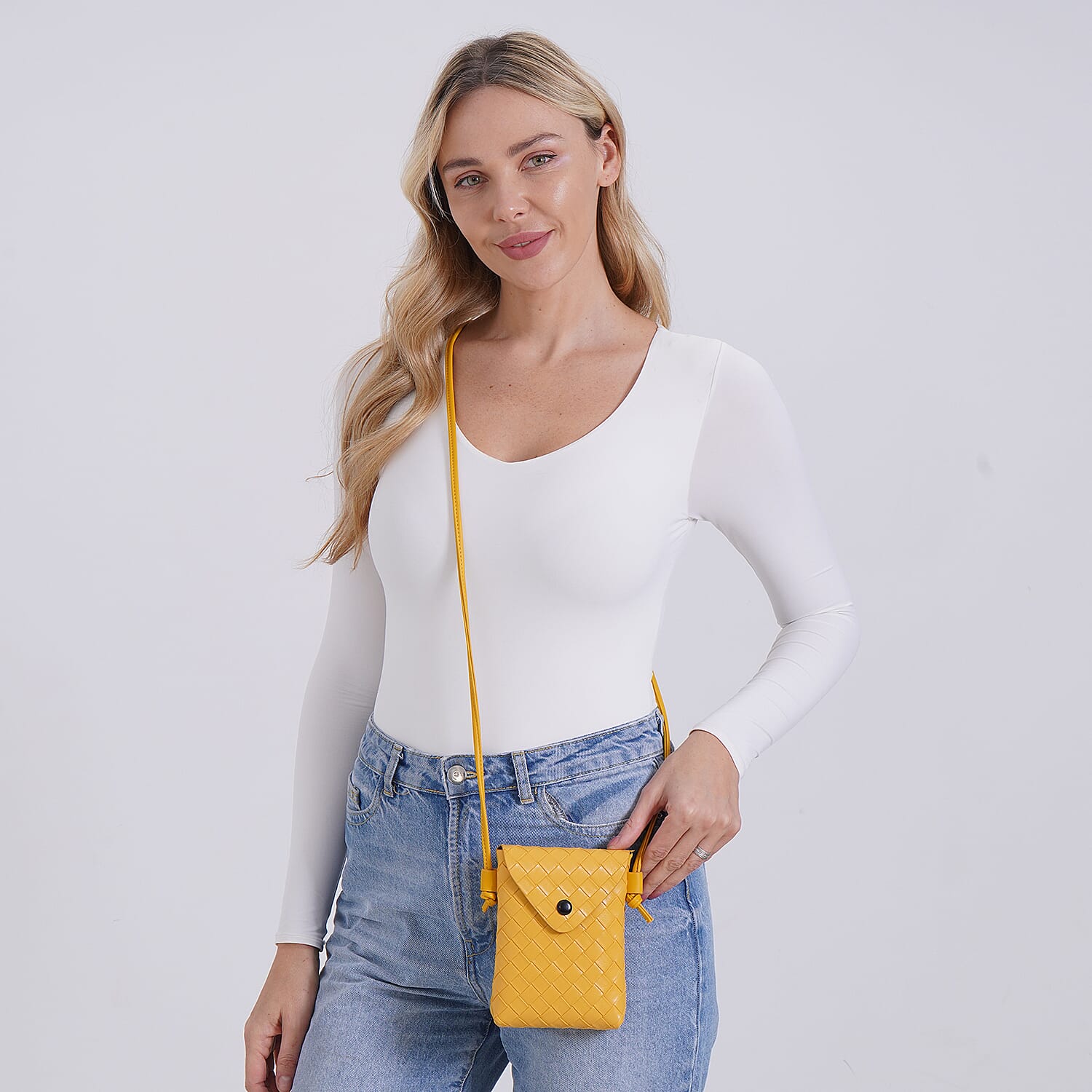 Woven Crossbody Bag - Yellow