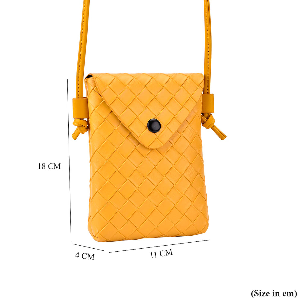 Woven Crossbody Bag - Yellow