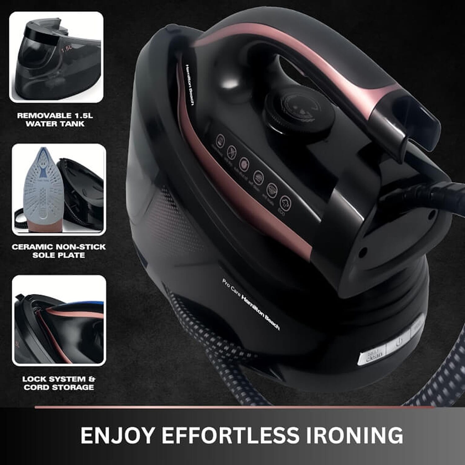 Liquidation Deal - Hamilton Beach Procare Steam Generator Iron (3100 W) - Black