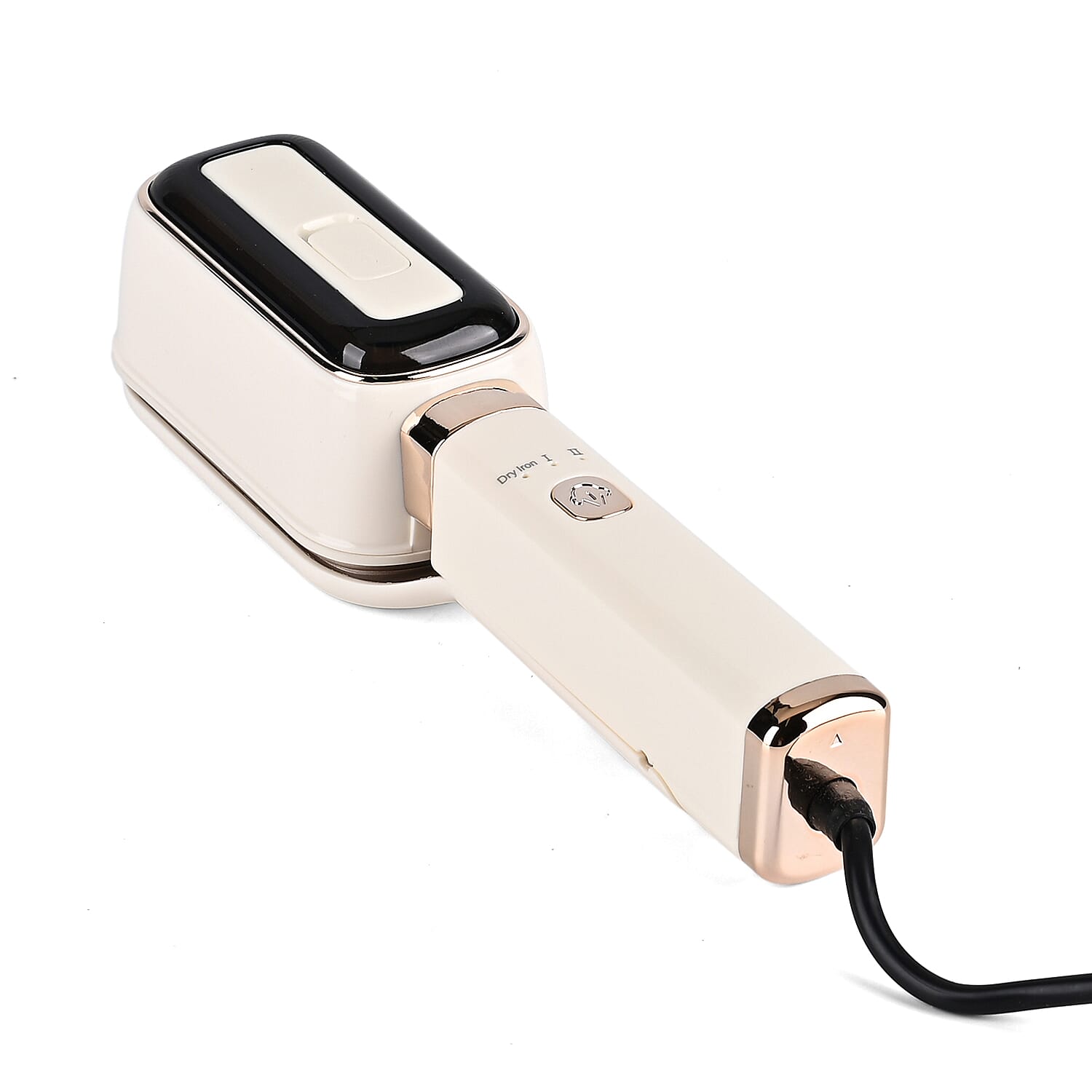 LIVMORE Handheld Garment Steamer (1000W) - 180Degree Rotatable Panel for Vertical & Flat Ironing - 60ML Transparent Water Tank - Beige