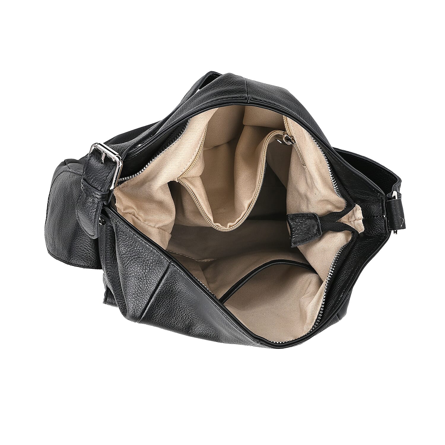 The Sumptuous Collection - Genuine Leather Crossbody Bag  - Black