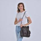 The Sumptuous Collection - Genuine Leather Crossbody Bag  - Coffee