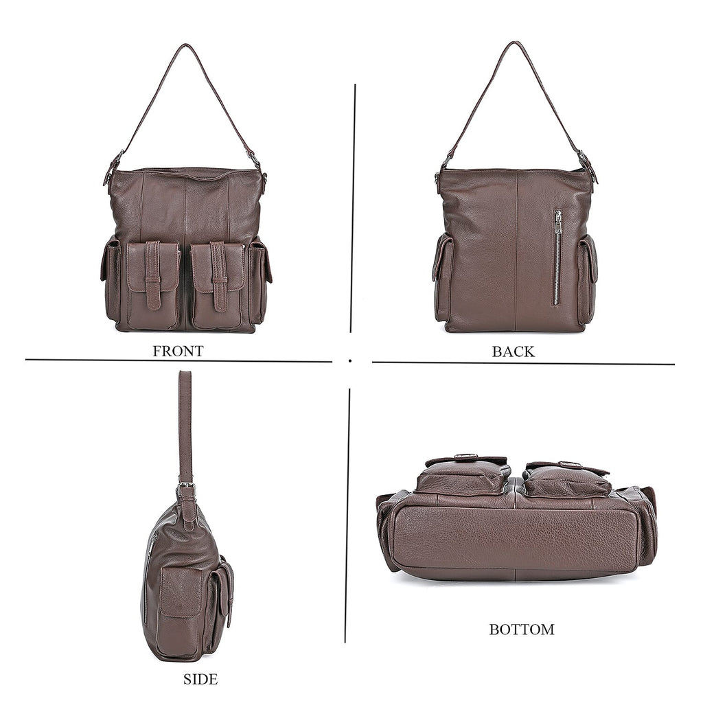 The Sumptuous Collection - Genuine Leather Crossbody Bag  - Coffee