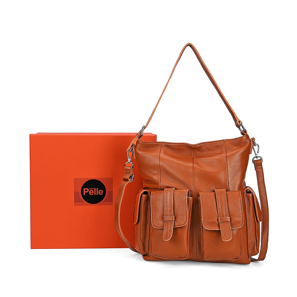 The Sumptuous Collection - Genuine Leather Crossbody Bag  - Brown