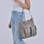 The Sumptuous Collection - Genuine Leather Crossbody Bag  - Beige