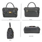 Italy Retro Noble Collection - Genuine Leather Crossbody Bag with Handle Drop - Black