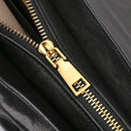 Italy Retro Noble Collection - Genuine Leather Crossbody Bag with Handle Drop - Black