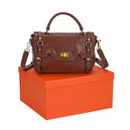 Vintage Boutique Collection - Genuine Leather Crossbody Bag - Chocolate