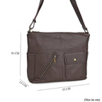 Genuine Leather Sumptuous Crossbody Bag - Coffee