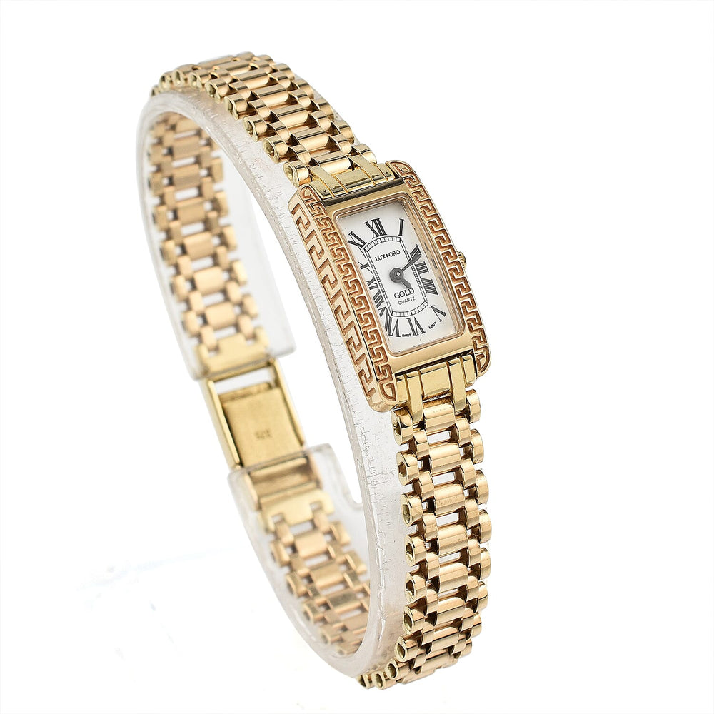 JCK Vegas 2024 - 9K Yellow Gold Swiss Movt. Watch with Sapphire Glass Gold Wt. 25.66 Gms - Rectangle