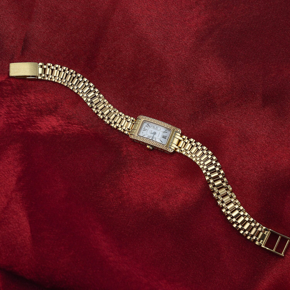 JCK Vegas 2024 - 9K Yellow Gold Swiss Movt. Watch with Sapphire Glass Gold Wt. 25.66 Gms - Rectangle