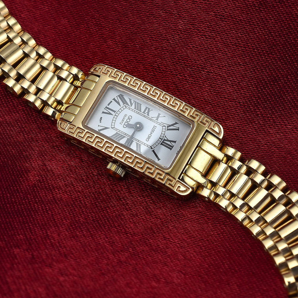 JCK Vegas 2024 - 9K Yellow Gold Swiss Movt. Watch with Sapphire Glass Gold Wt. 25.66 Gms - Rectangle