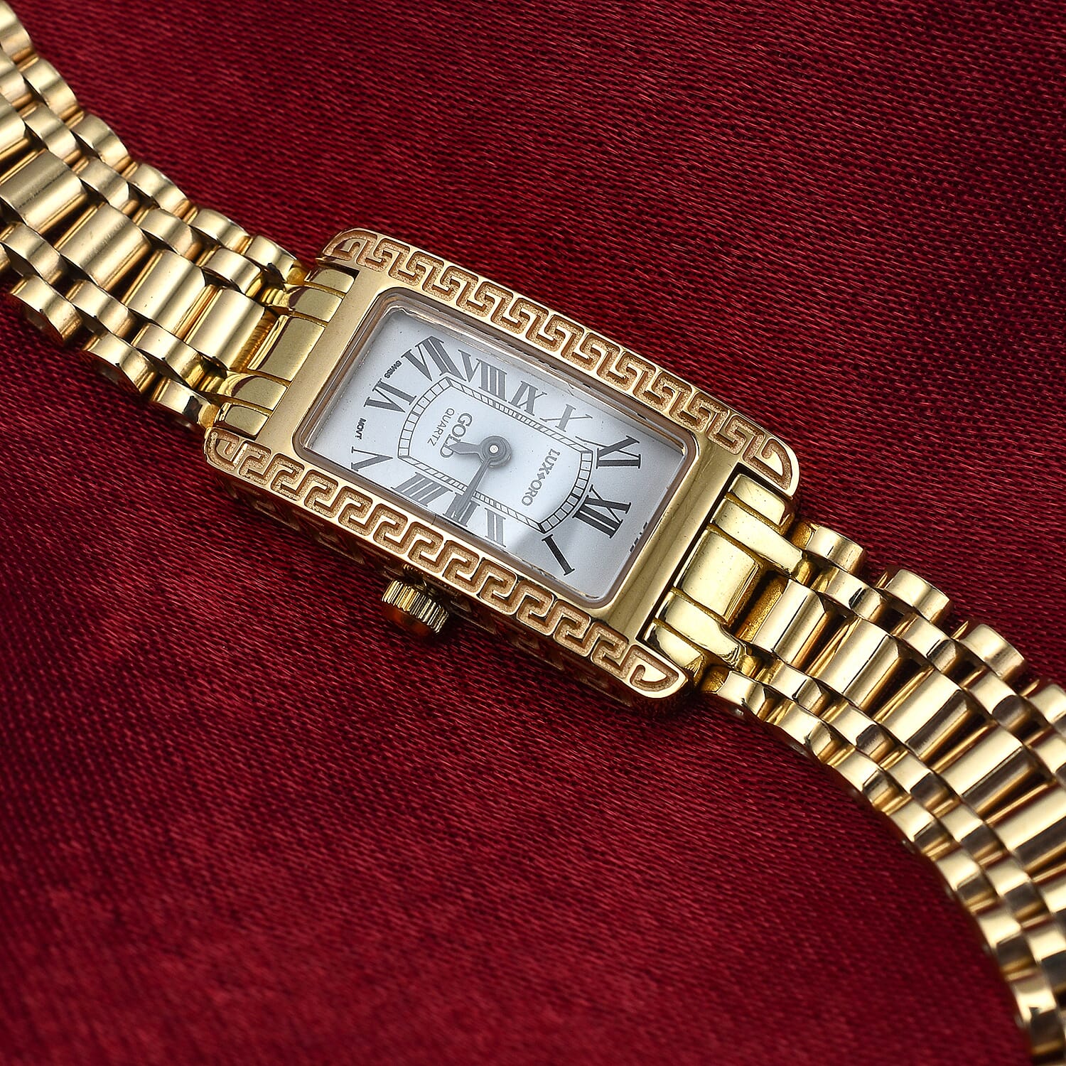 JCK Vegas 2024 - 9K Yellow Gold Swiss Movt. Watch with Sapphire Glass Gold Wt. 25.66 Gms - Rectangle