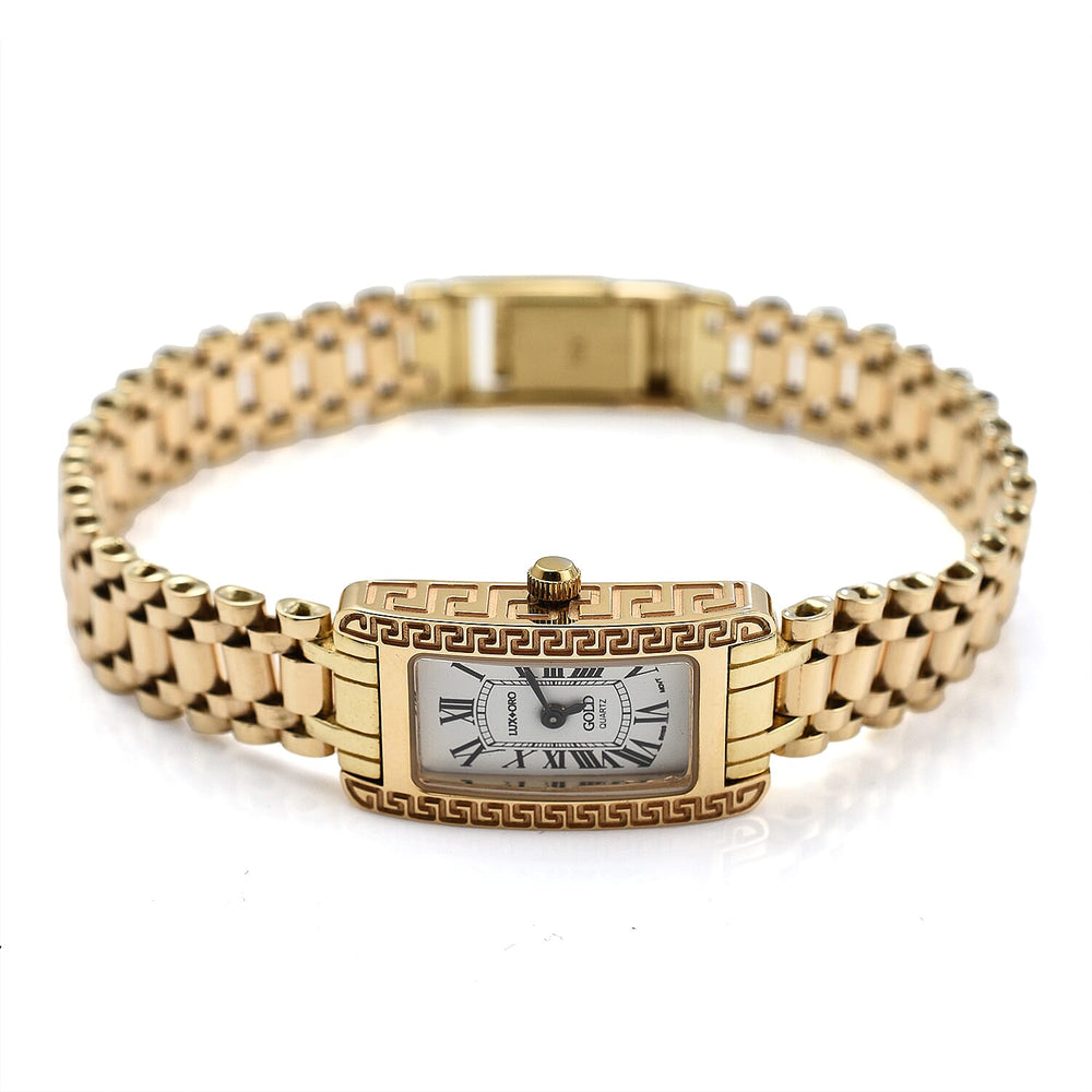 JCK Vegas 2024 - 9K Yellow Gold Swiss Movt. Watch with Sapphire Glass Gold Wt. 25.66 Gms - Rectangle