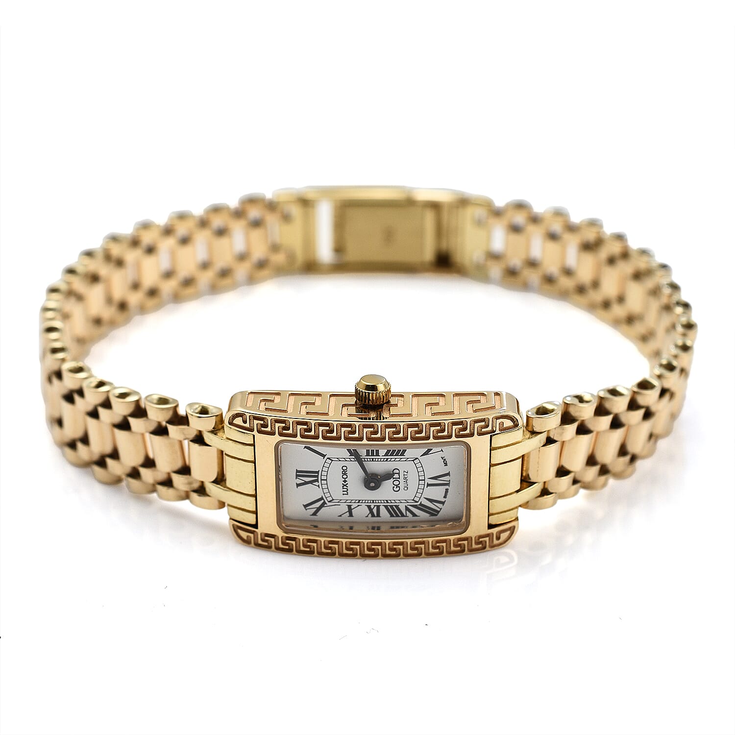JCK Vegas 2024 - 9K Yellow Gold Swiss Movt. Watch with Sapphire Glass Gold Wt. 25.66 Gms - Rectangle