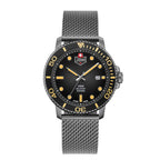 JDM Military Tango Swiss Movt. 20ATM Water Resistance Black Dial Mens Watch with Grey Colour Stainless Steel Strap