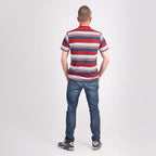 JJ Willis Block Stripe Polo Shirt (Size XXL) - Wine