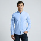 JJ Willis Mens Long Sleeve Shirt (To Fit 44 - 46) - Blue