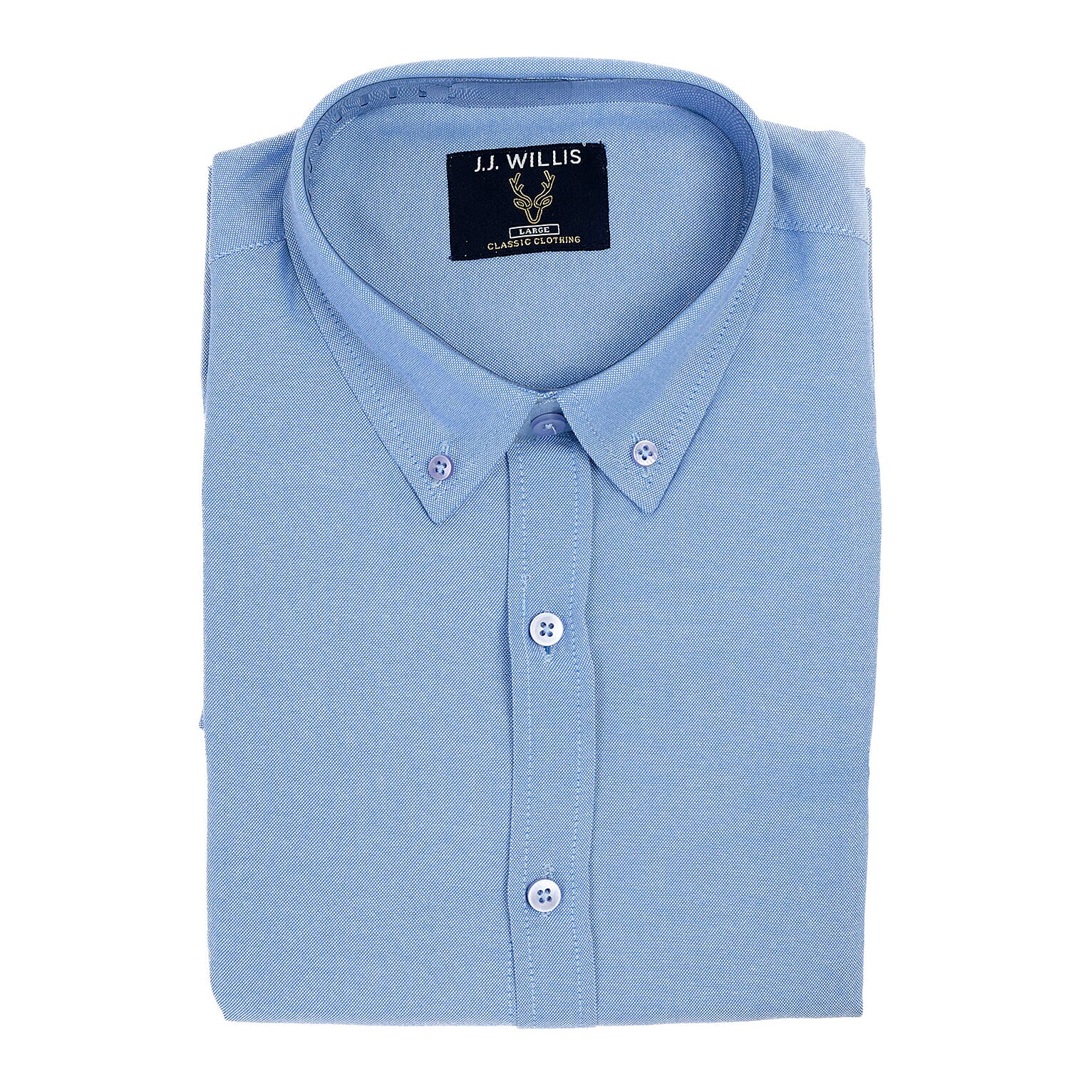 JJ Willis Mens Long Sleeve Shirt (To Fit 44 - 46) - Blue
