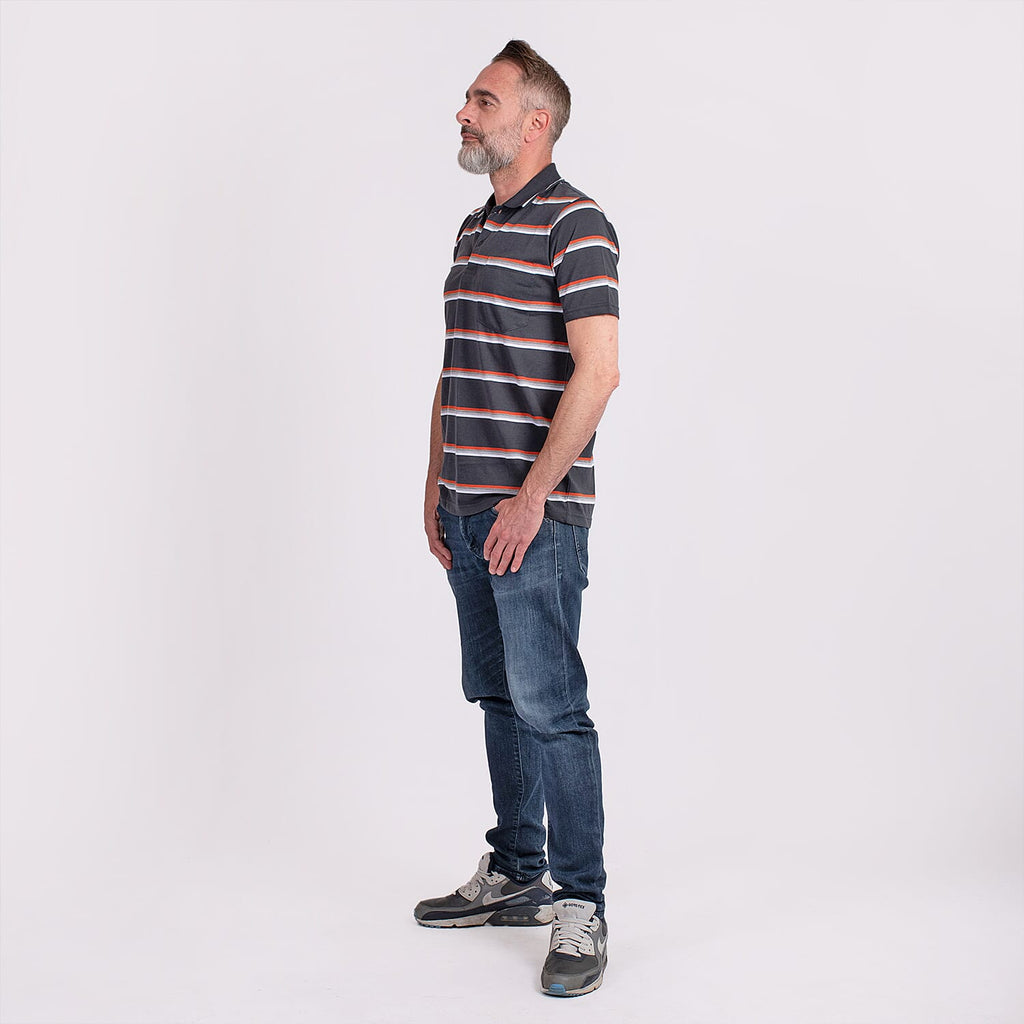 JJ Willis Stripe Polo Shirt (Size L) - Black