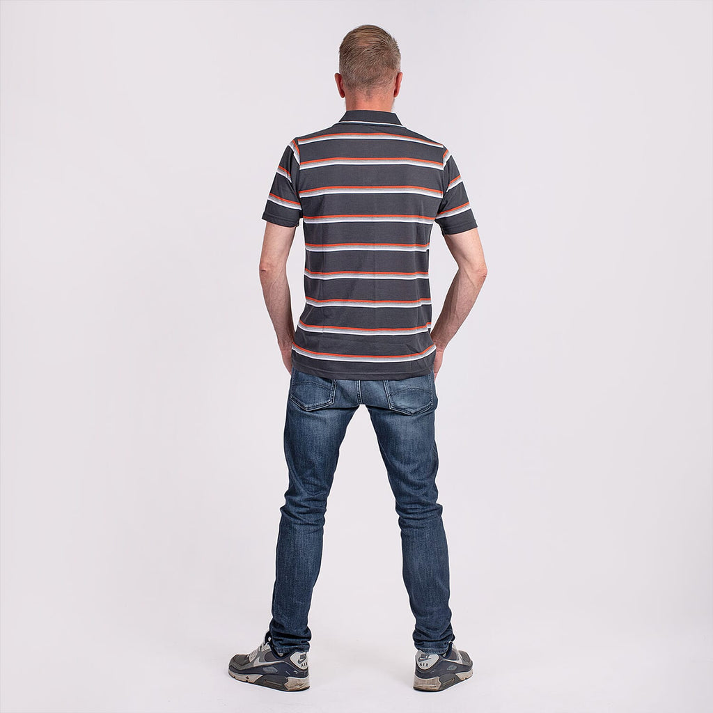 JJ Willis Stripe Polo Shirt (Size L) - Black