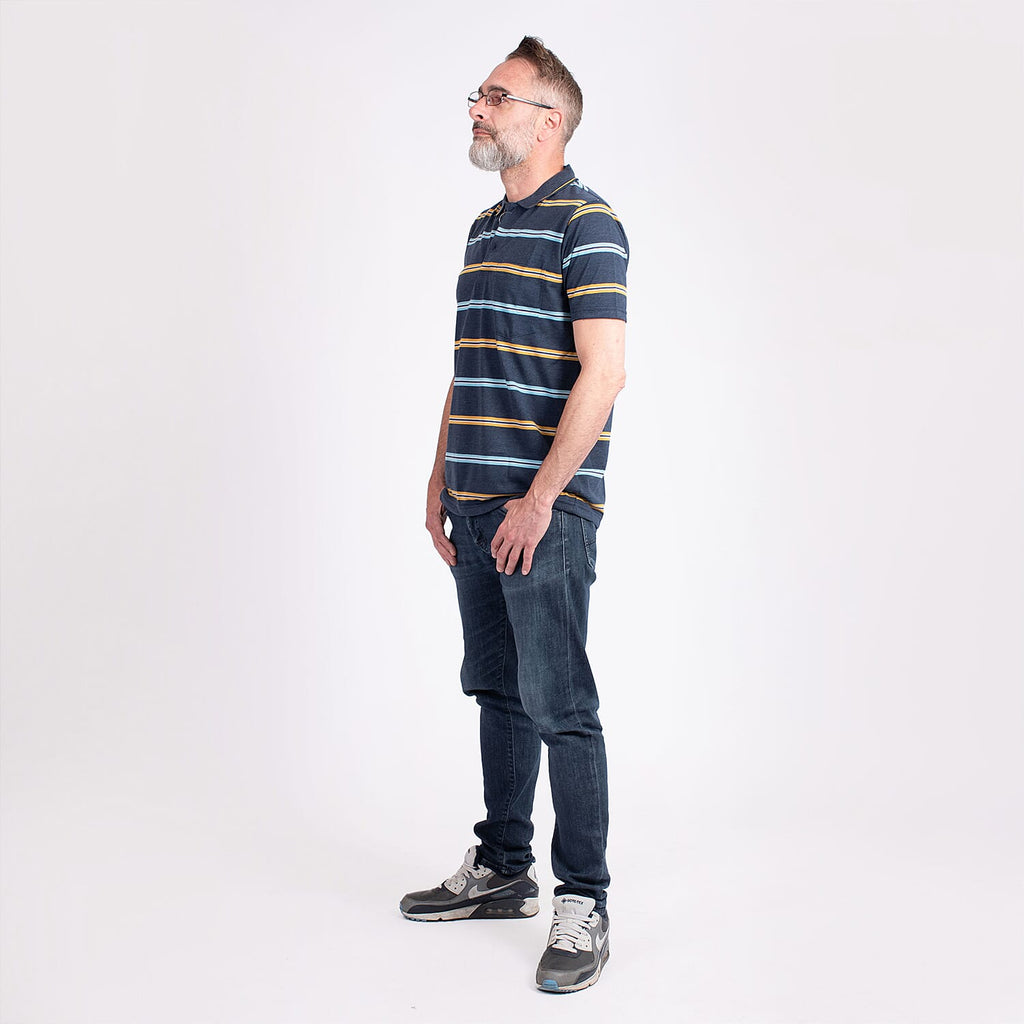JJ Willis Stripe Polo Shirt (Size L) - Olive