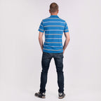 JJ Willis Stripe Polo Shirt (Size L) - Royal Blue