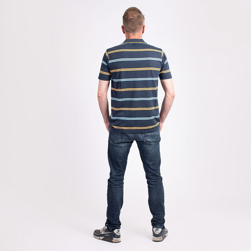 JJ Willis Stripe Polo Shirt (Size M) - Olive