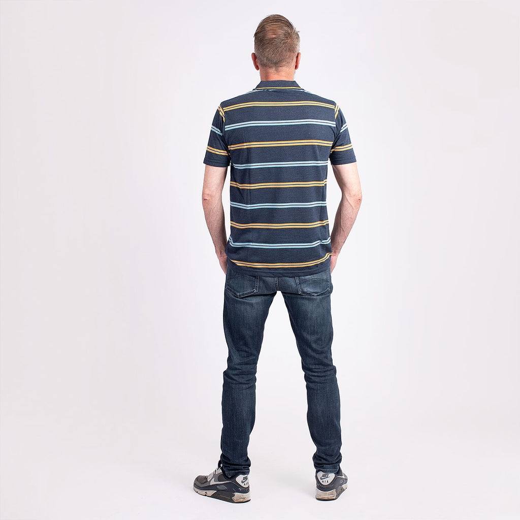 JJ Willis Stripe Polo Shirt (Size M) - Olive