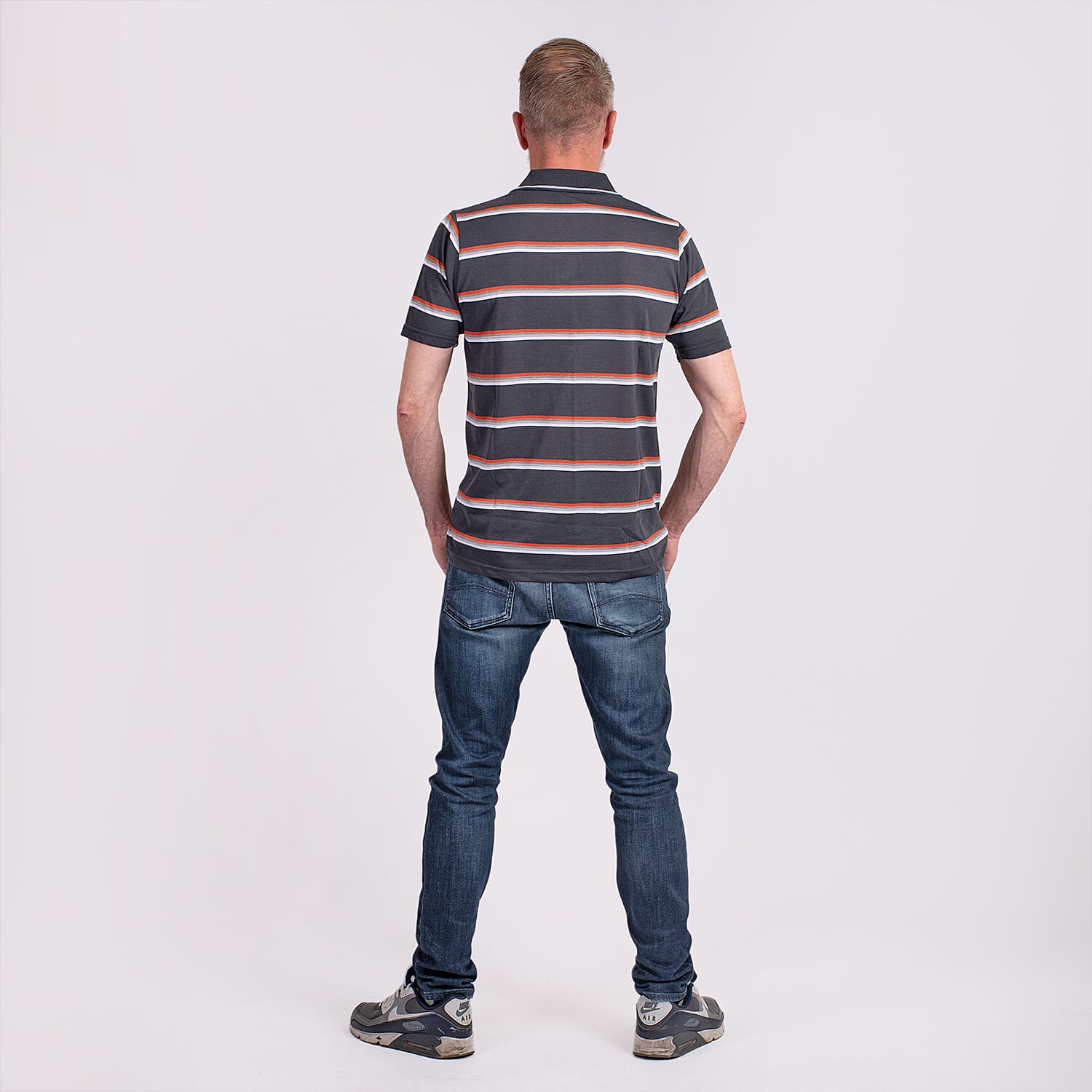 JJ Willis Stripe Polo Shirt (Size XL) - Black