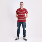 JJ Willis Stripe Polo Shirt (Size XL) - Wine