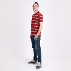 JJ Willis Stripe Polo Shirt (Size XL) - Wine