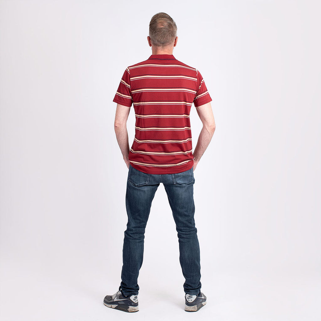 JJ Willis Stripe Polo Shirt (Size XL) - Wine