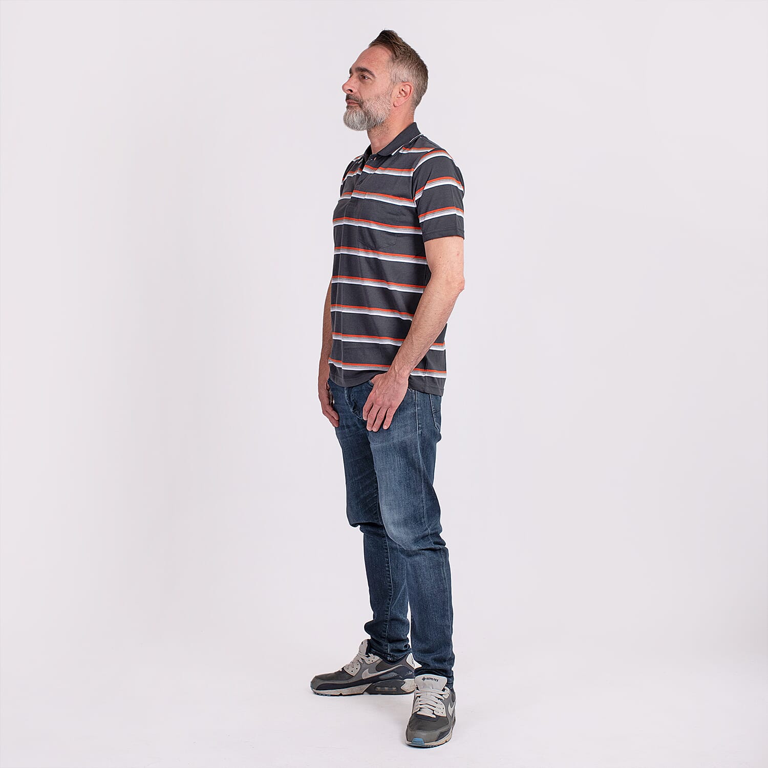JJ Willis Stripe Polo Shirt (Size XXL) - Black