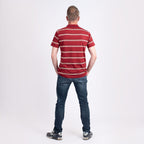 JJ Willis Stripe Polo Shirt (Size XXL) - Wine
