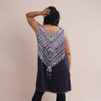 JOVIE Embroidery Sleeveless A-Line Women Tunic (Size-22 ) - Black