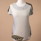 JOVIE Leaf Pattern Low Sleeve Blouse (Size L-XL - 12-14) - Khaki