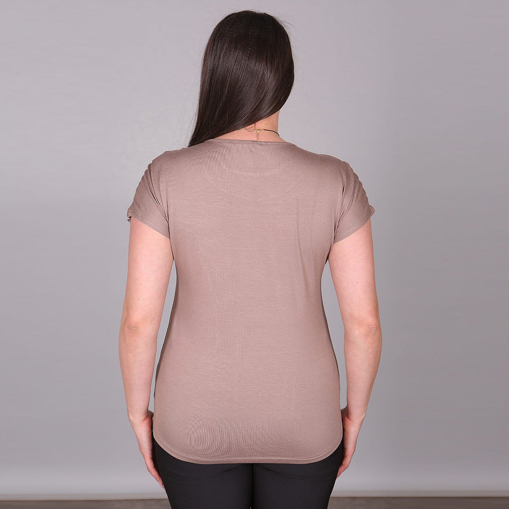 JOVIE Leaf Pattern Low Sleeves Blouse (Size XL-XXL - 14-16) - Mink